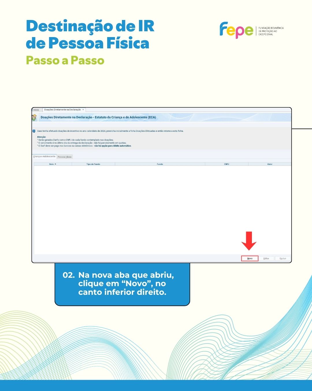 Passo 2 da destinação do Imposto de Renda